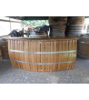 BAR COMPTOIR en chêne avec plateau sur fabrication avec doualles de barriques